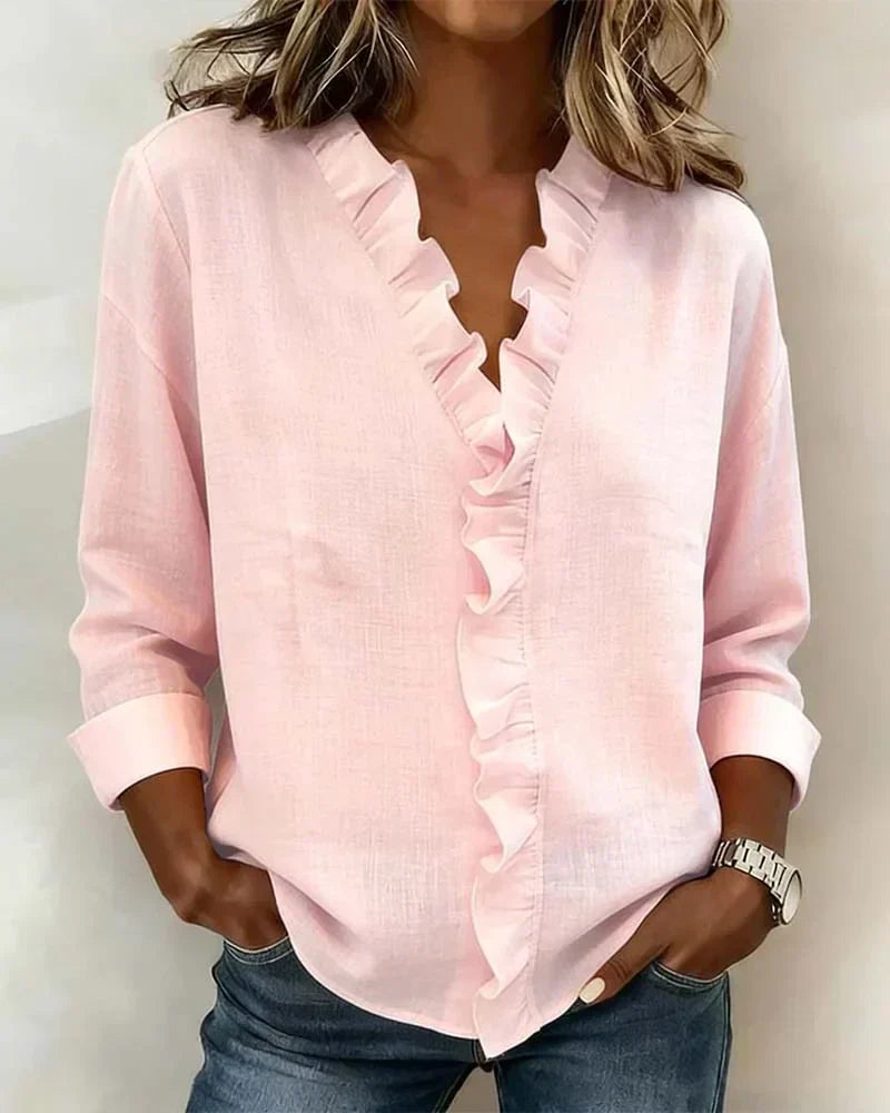 Indie | Blouse with Ruffles and Long Sleeves