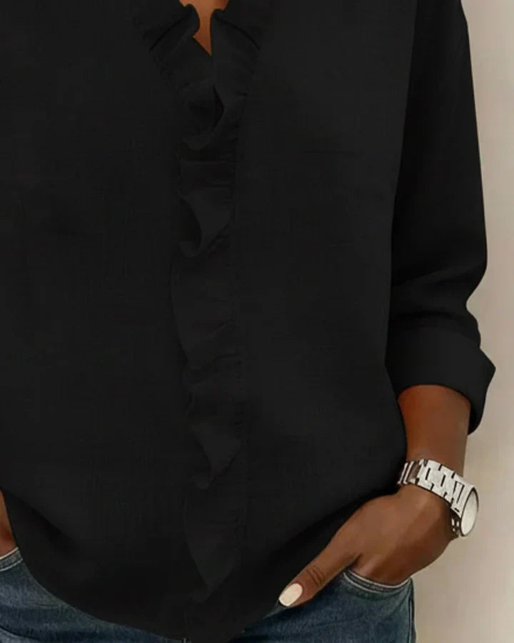 Indie | Blouse with Ruffles and Long Sleeves